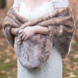 Brown Faux Fur Stole
